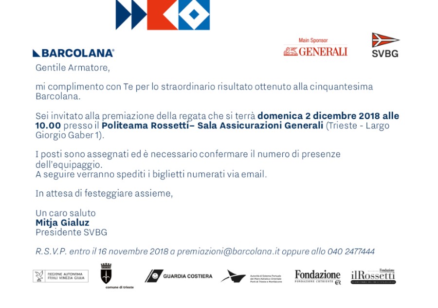 Premiazione Barcolana